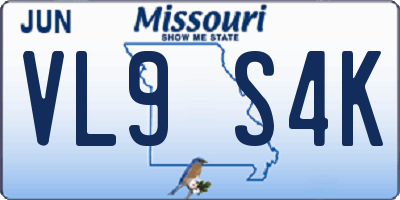 MO license plate VL9S4K