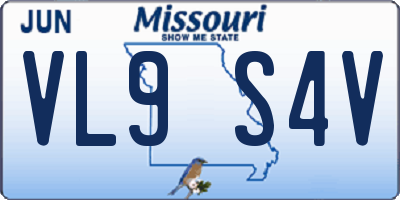 MO license plate VL9S4V