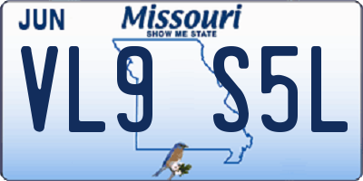 MO license plate VL9S5L