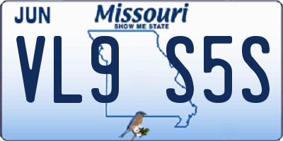MO license plate VL9S5S