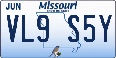 MO license plate VL9S5Y