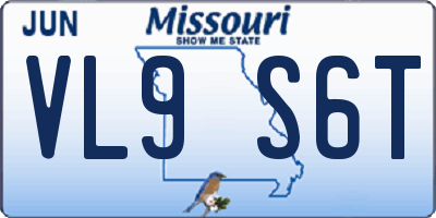 MO license plate VL9S6T