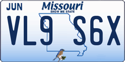 MO license plate VL9S6X