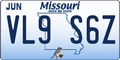 MO license plate VL9S6Z