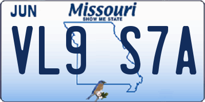 MO license plate VL9S7A