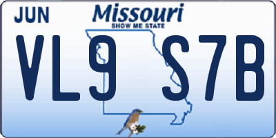 MO license plate VL9S7B