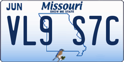 MO license plate VL9S7C