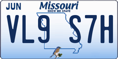 MO license plate VL9S7H