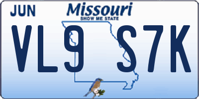 MO license plate VL9S7K