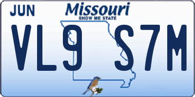 MO license plate VL9S7M