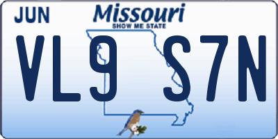MO license plate VL9S7N