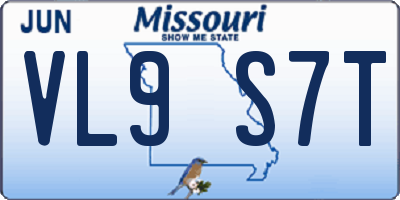 MO license plate VL9S7T