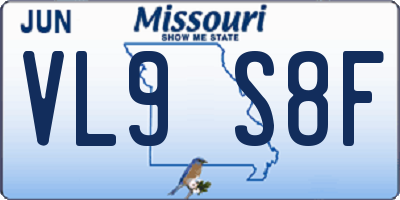 MO license plate VL9S8F