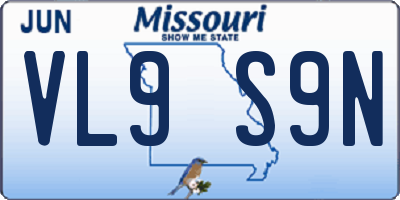 MO license plate VL9S9N