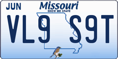 MO license plate VL9S9T