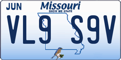 MO license plate VL9S9V
