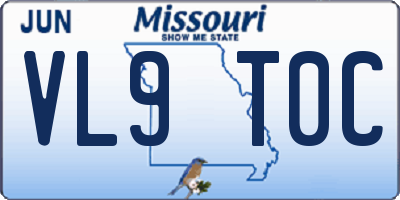 MO license plate VL9T0C