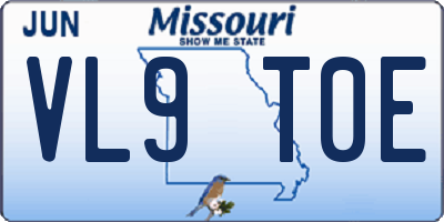 MO license plate VL9T0E