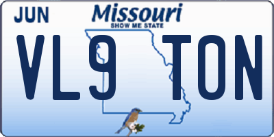 MO license plate VL9T0N