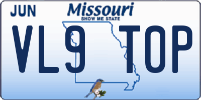 MO license plate VL9T0P