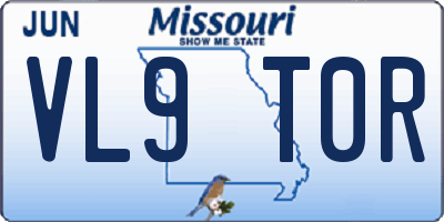 MO license plate VL9T0R