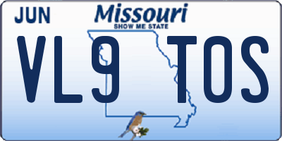 MO license plate VL9T0S