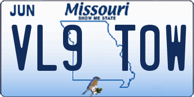 MO license plate VL9T0W