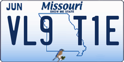 MO license plate VL9T1E