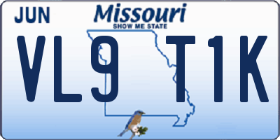 MO license plate VL9T1K
