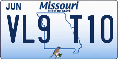 MO license plate VL9T1O