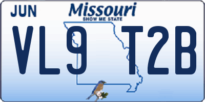 MO license plate VL9T2B