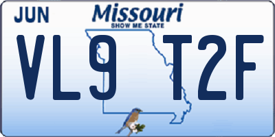 MO license plate VL9T2F