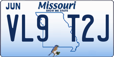 MO license plate VL9T2J
