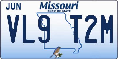 MO license plate VL9T2M