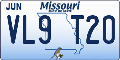 MO license plate VL9T2O