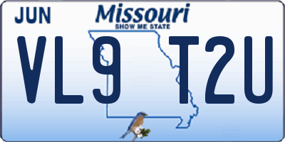 MO license plate VL9T2U