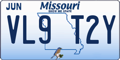 MO license plate VL9T2Y