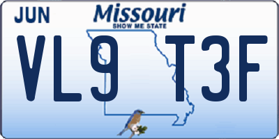 MO license plate VL9T3F