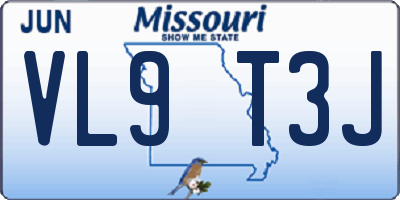 MO license plate VL9T3J