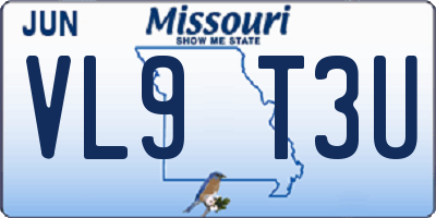 MO license plate VL9T3U