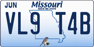 MO license plate VL9T4B