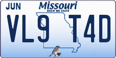 MO license plate VL9T4D