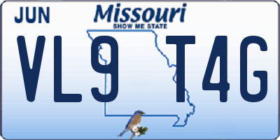 MO license plate VL9T4G