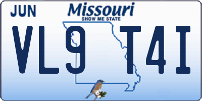 MO license plate VL9T4I