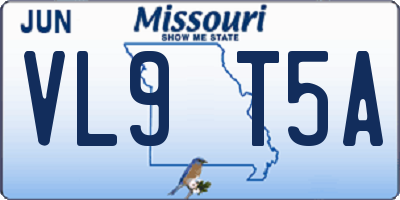 MO license plate VL9T5A