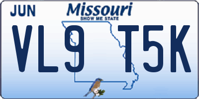 MO license plate VL9T5K