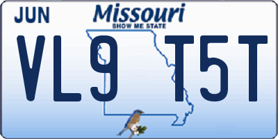 MO license plate VL9T5T