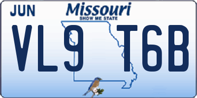 MO license plate VL9T6B