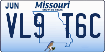 MO license plate VL9T6C