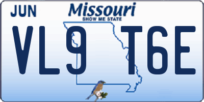 MO license plate VL9T6E